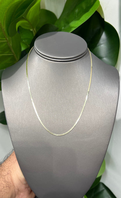 1162- NEW 14K Gold Serpentine Link Chain (2mm) W.G