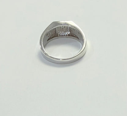 S0021-Anillo cuadrado de plata talla 13