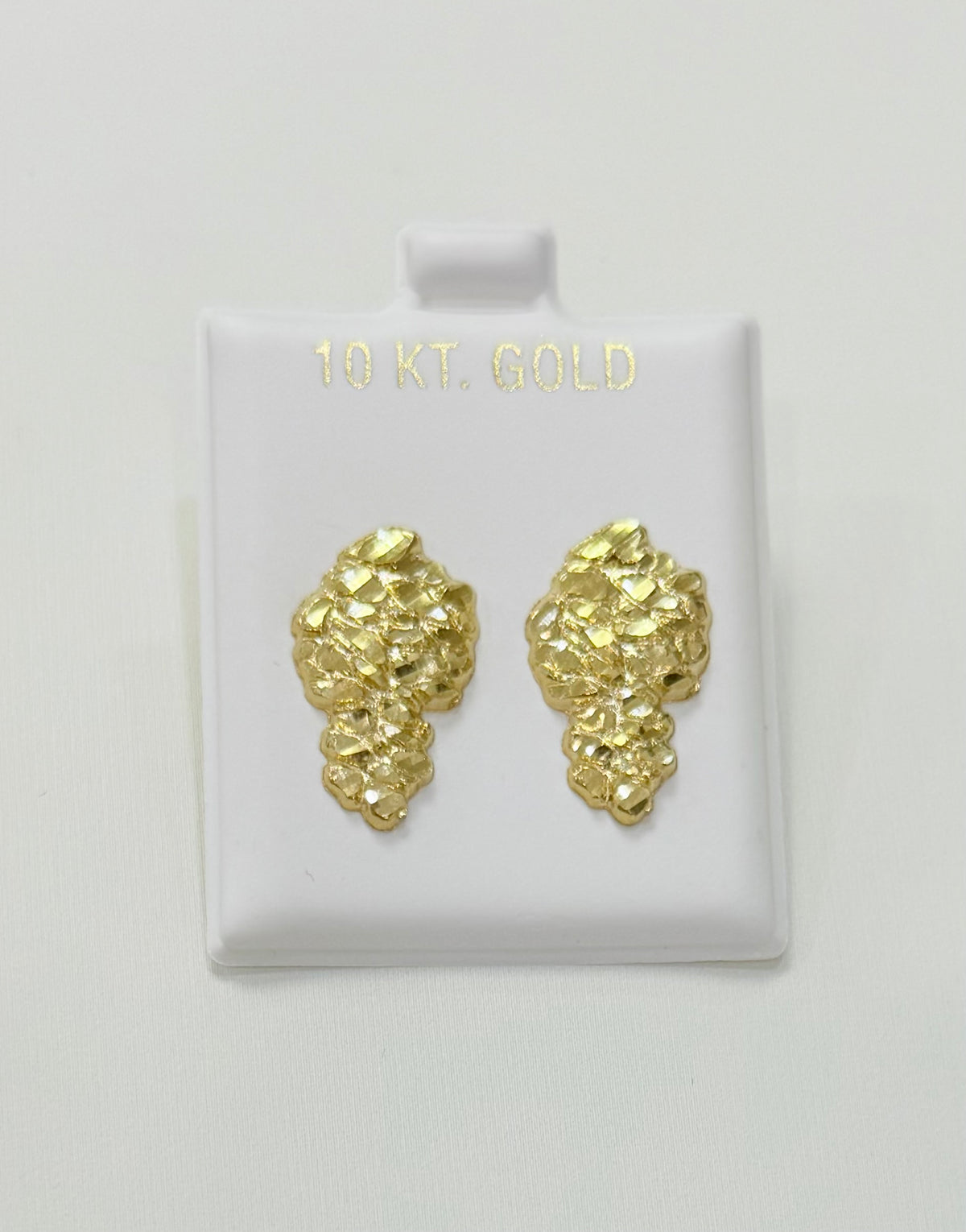 1719- NEW 10K Nugget Stud Earrings W.G