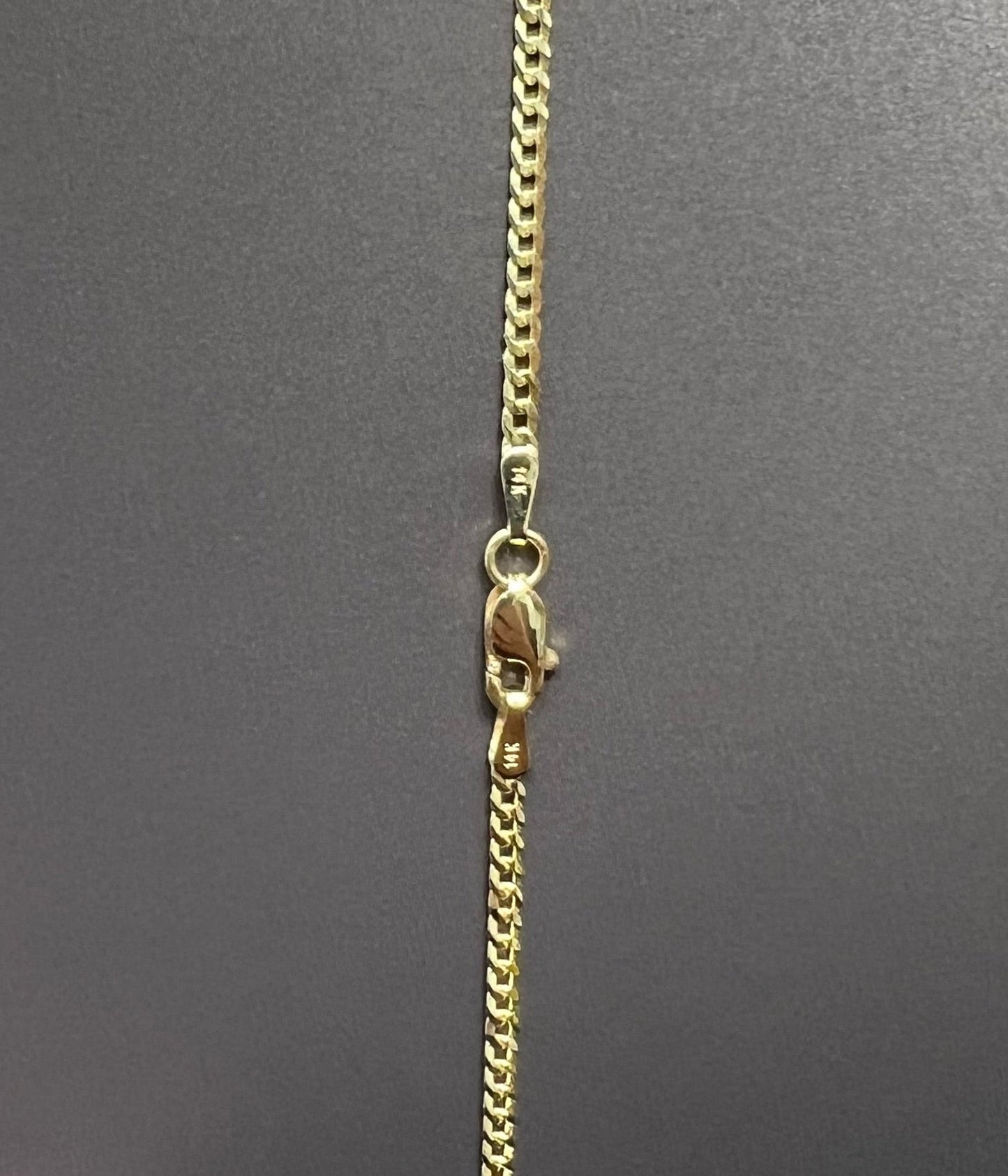 1168- NEW 14K Solid Flat Cuban Curb Chain (2mm) 18" W.G