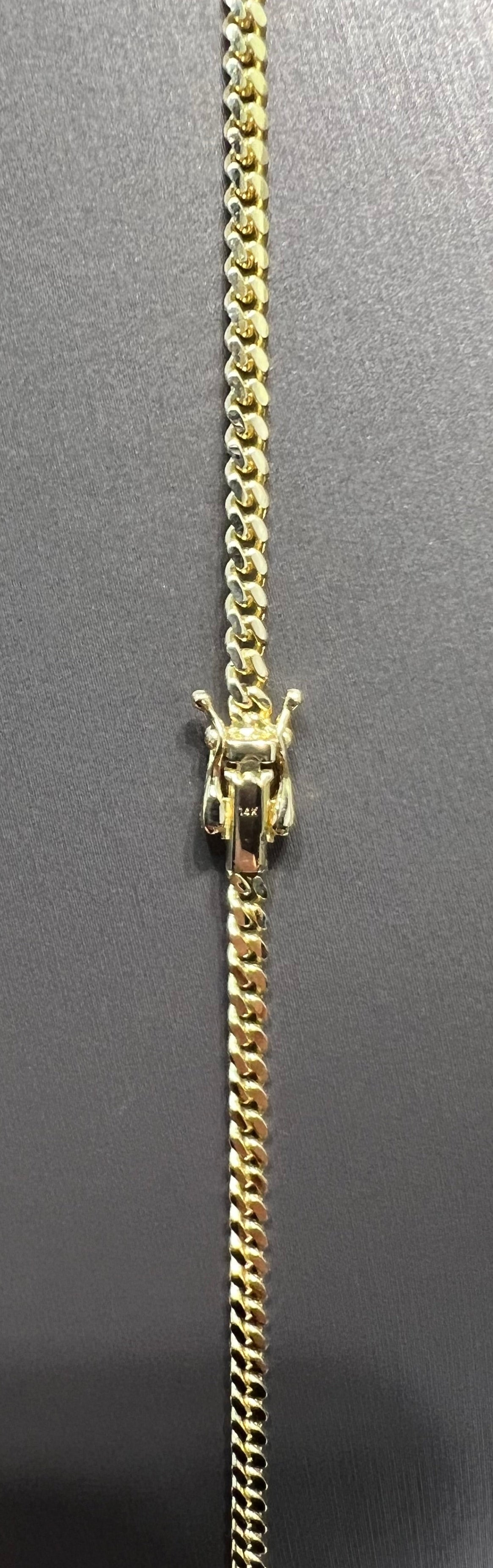 1265- NEW 14K Solid Miami Cuban Chain (3mm) W.G