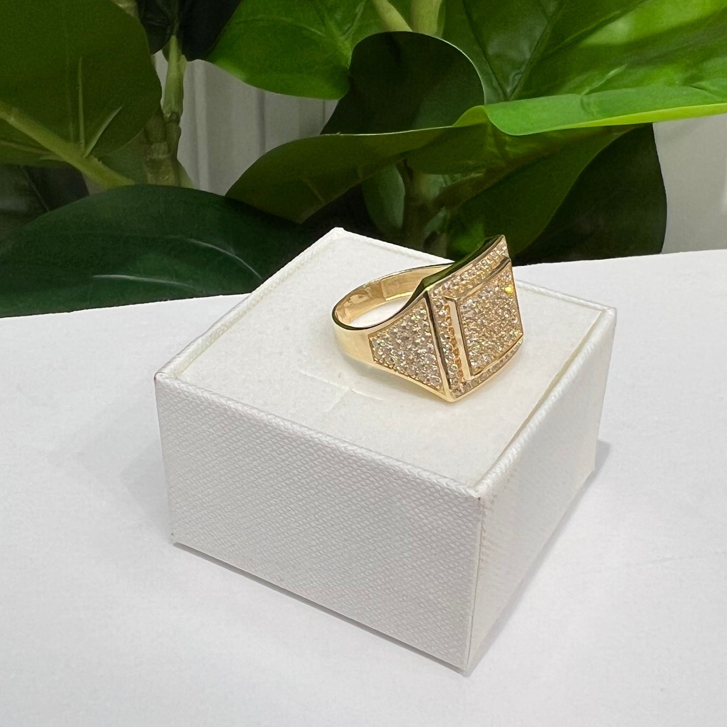 1353- NEW 14K Men's Full Cz Men's Ring W.G