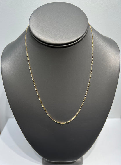 1326- NEW 10K Hollow Cuban Curb Chain Two tone 18” (2mm) W.G