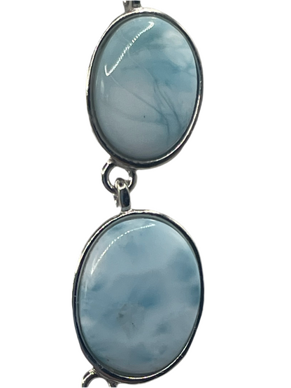 S806- Oval Larimar Necklace 16”