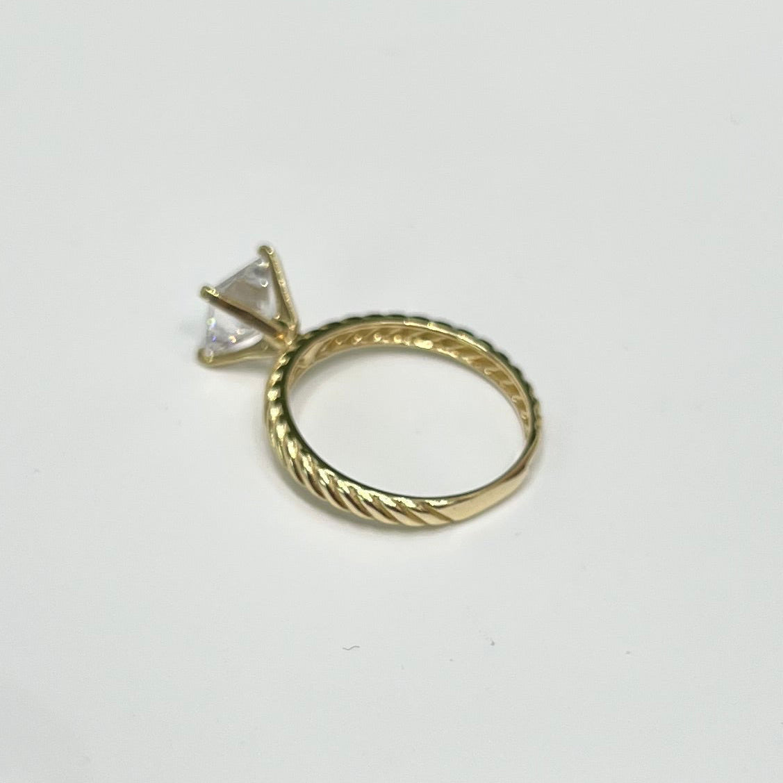 1448- NEW 14K Gold Wedding Square Cz Ring W.G