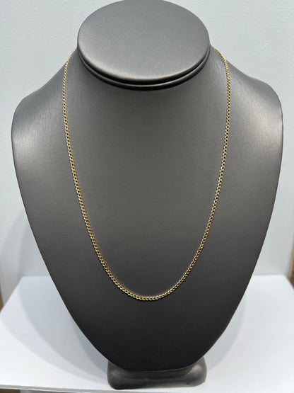 1324- NEW 10K Hollow Cuban Curb Chain Two Tone 20” (2.5mm) W.G