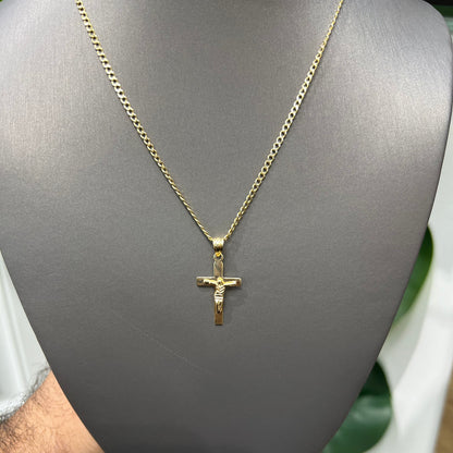 1305- NEW 10K Gold Crucifix Pendant W.G