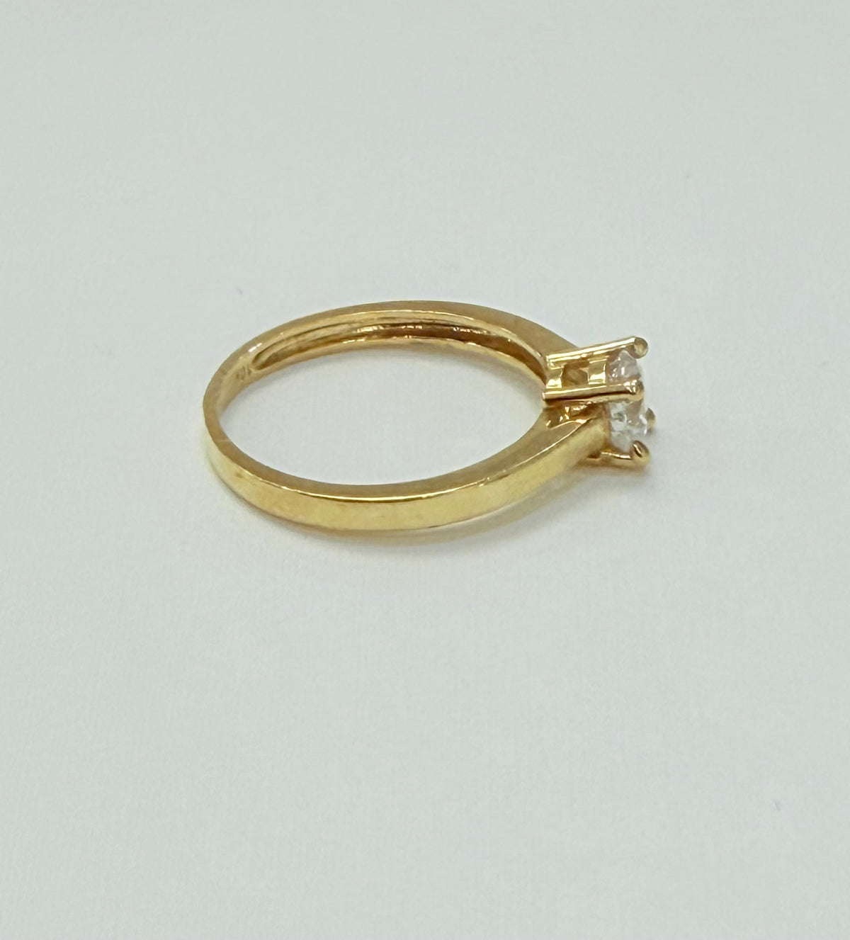 1380- NEW 10K Solitaire Engagement Cz Ring W.G