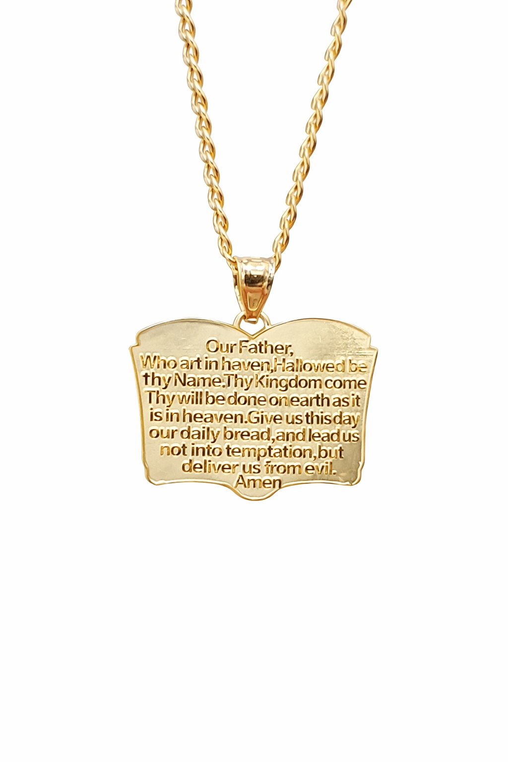 1307- NEW 10k Gold Serenity Prayer Double Sided Flat Charm Pendant W.G