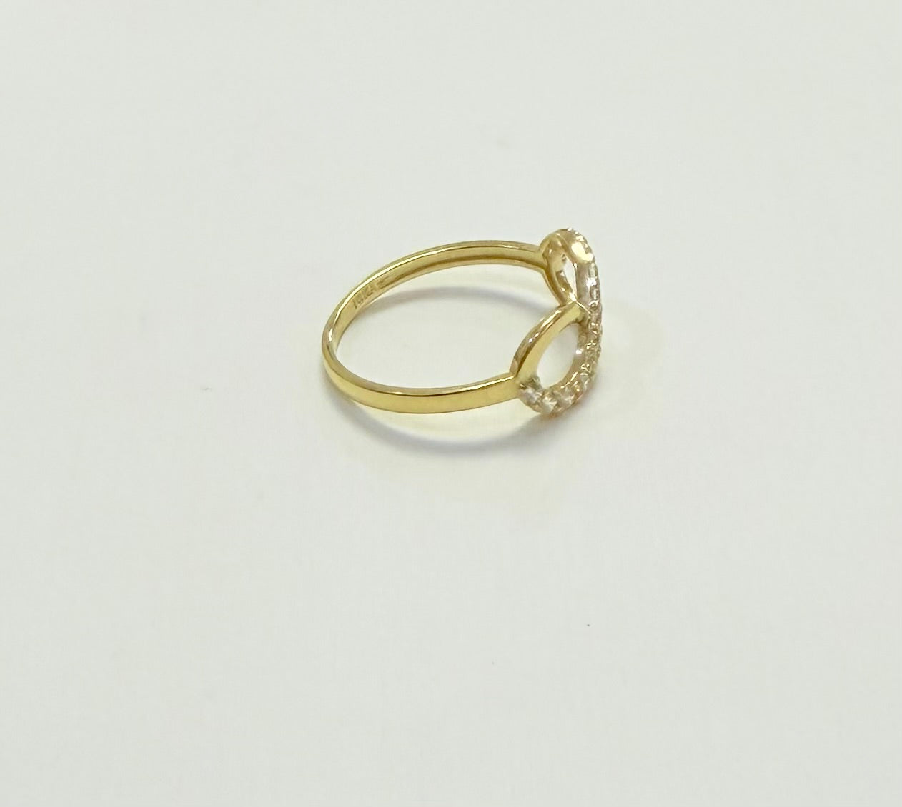 1710- NEW 10K Gold Cz Infinity Women’s Ring W.G