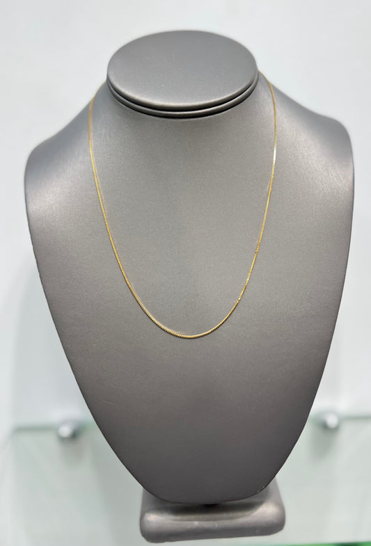 00170-NEW 14K Box Chain      (0.9mm).W.G