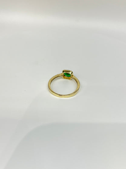 998-NEW 14k Green Square Gold Ring (W.G)