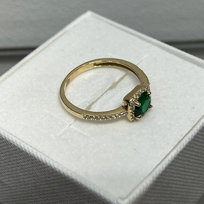 998-NEW 14k Green Square Gold Ring (W.G)