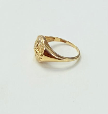 378- NEW 14k Gold Compass Men’s Ring W.G