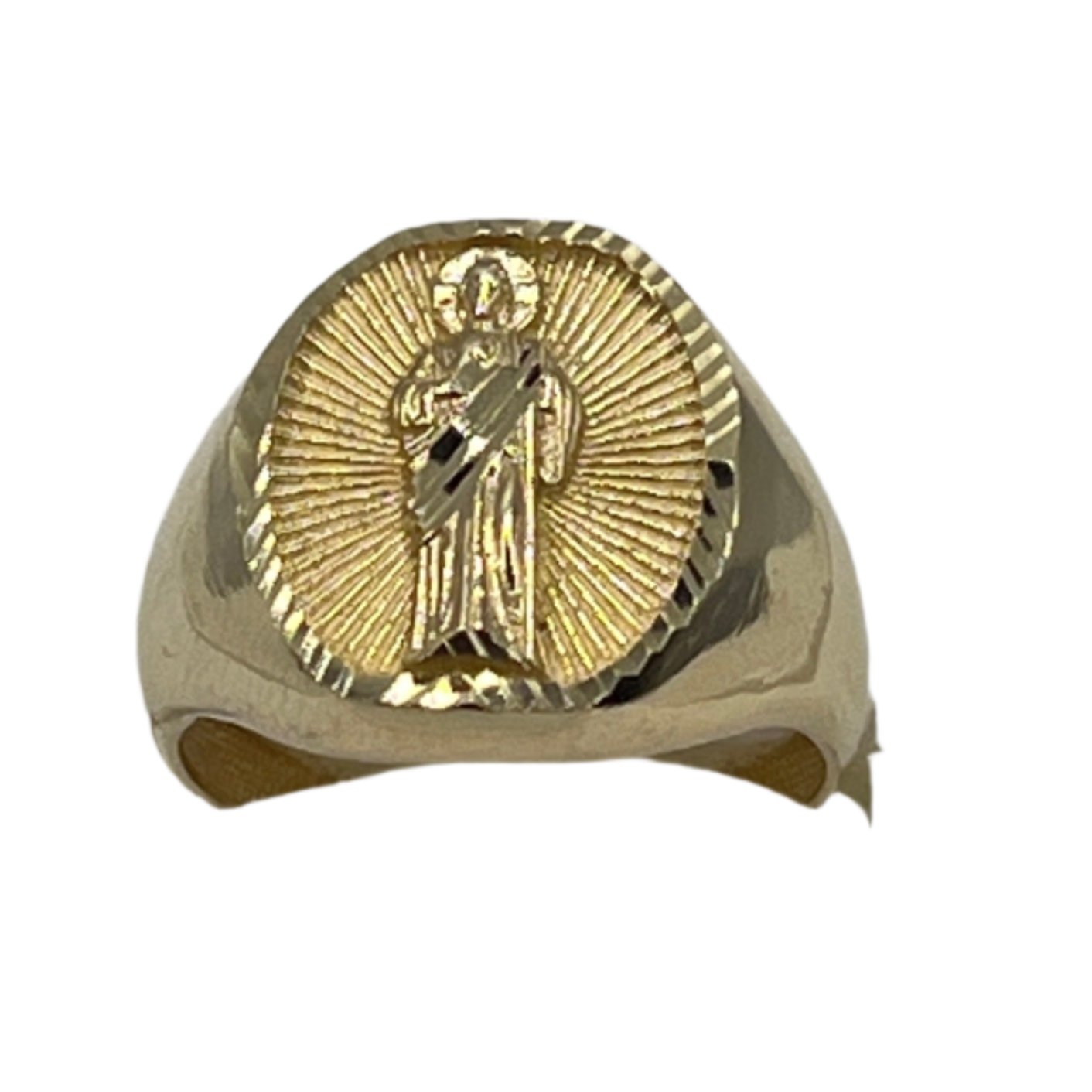 653- St Jude Figure Solid Ring Sz 9