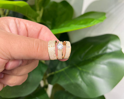 1225-NEW 14K Trio Wedding Ring Set W.G