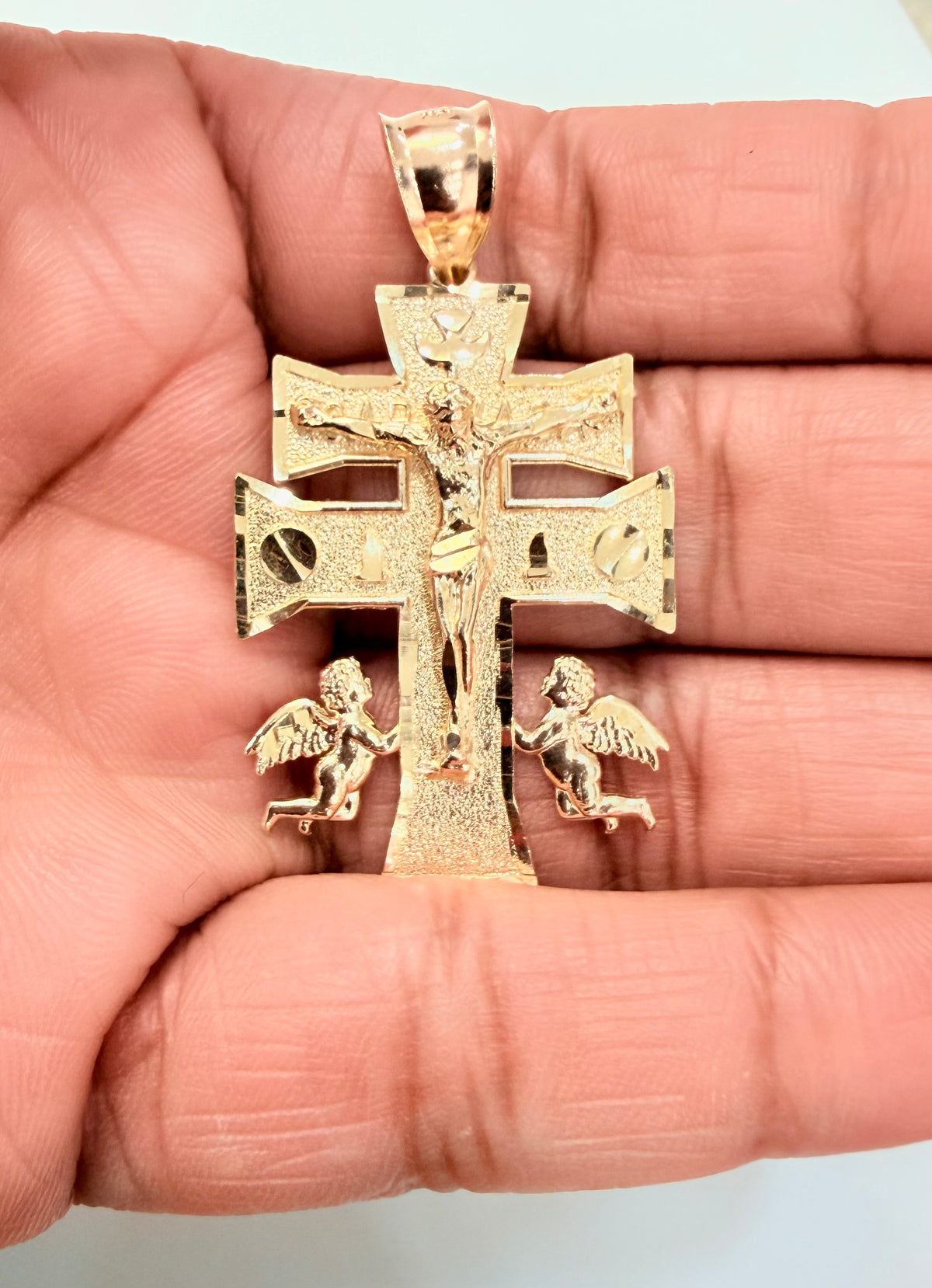 1766- NEW 10K Gold Cruz de Caravaca Pendant W.G