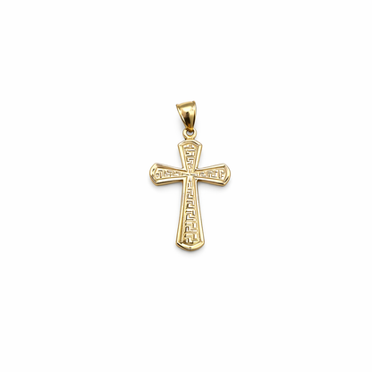 1565- NEW 10K Greek Cross Pendant W.G