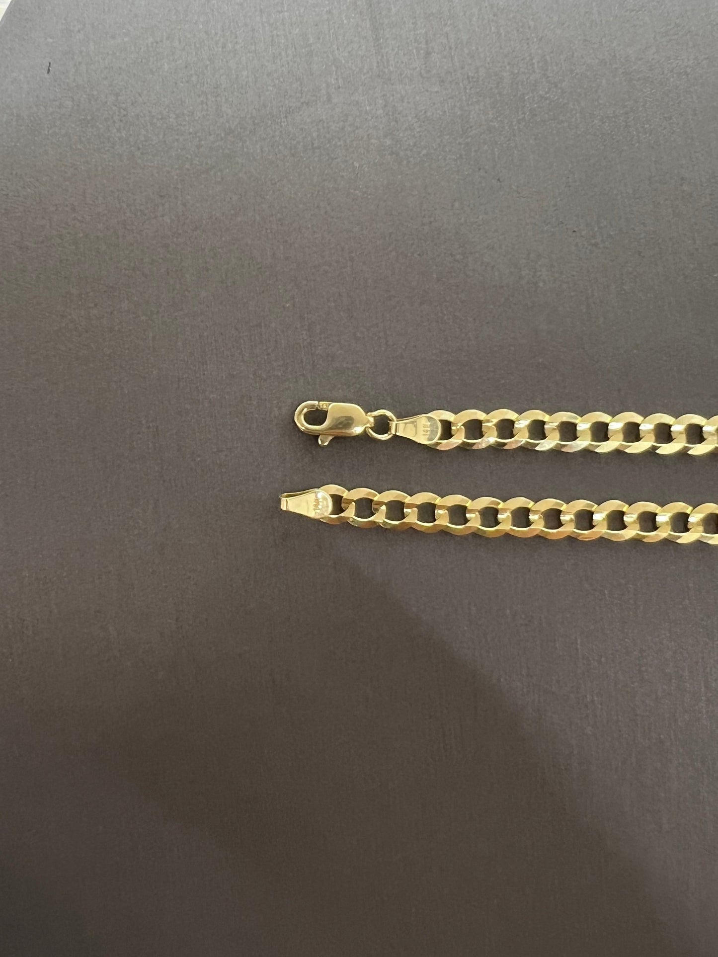 1629- NEW 14K Solid Cuban Curb Bracelet 8" 4.7mm W.G
