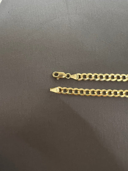 1629- NEW 14K Solid Cuban Curb Bracelet 8" 4.7mm W.G