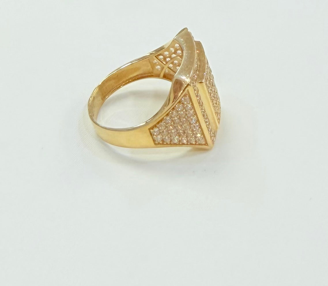 1353- NEW 14K Men's Full Cz Men's Ring W.G