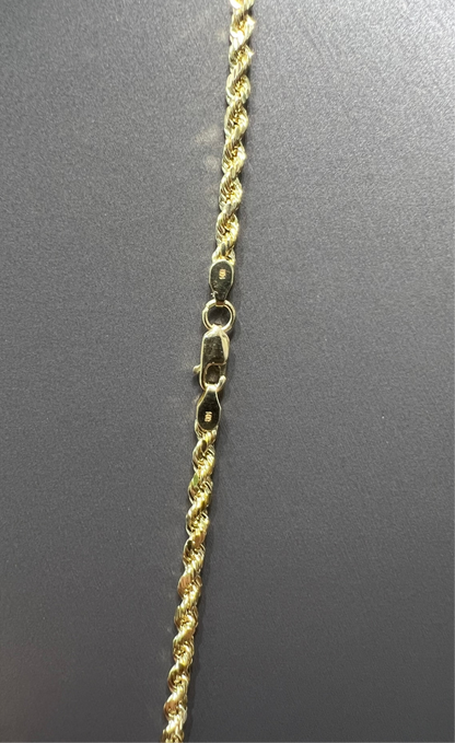 1206- NEW 14K Rope Chain Semi Solid (3mm) W.G