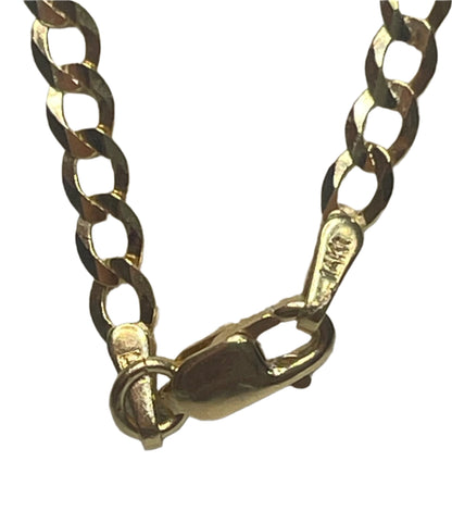 0021- Pulsera cubana de oro macizo de 14 quilates de 8"