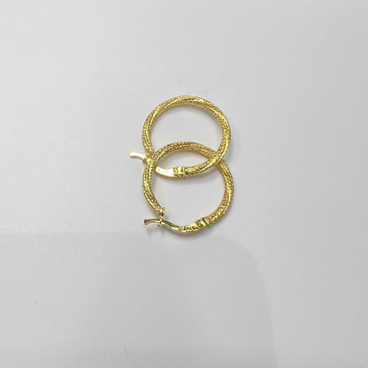 1653- NEW 10k Hoop Fancy Earrings (22.2x2.3mm) W.G