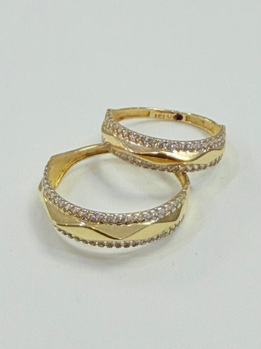 962-NEW 14K Gold Wedding Ring Band Set W.G