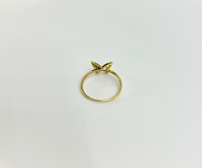 1497- NEW 14K Lightweight Thin Band Butterfly Ring W.G
