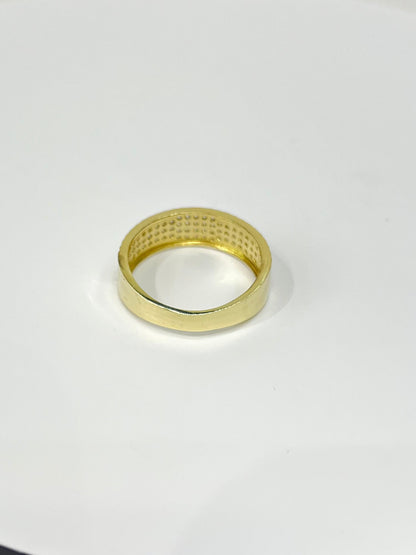 1378- NEW 10K Full Cz Gold Band Ring W.G