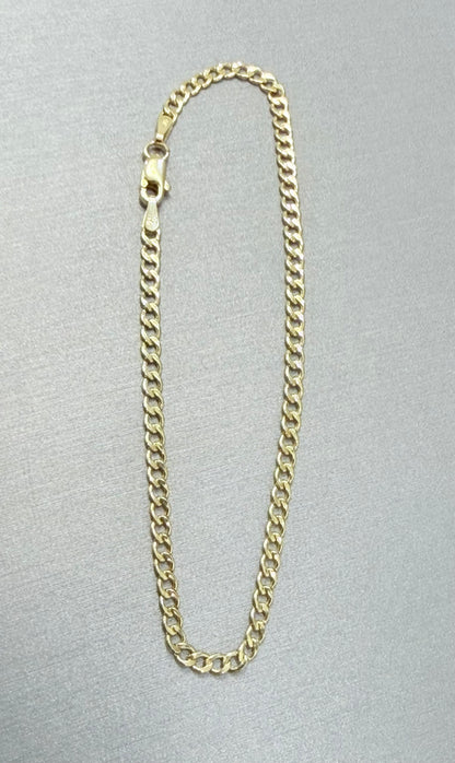 1722- NEW 10K Hollow Cuban Curb Bracelet 7” (2.5mm) W.G