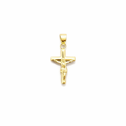 1059- NEW 14K Gold Hollow Crucifix Pendant W.G