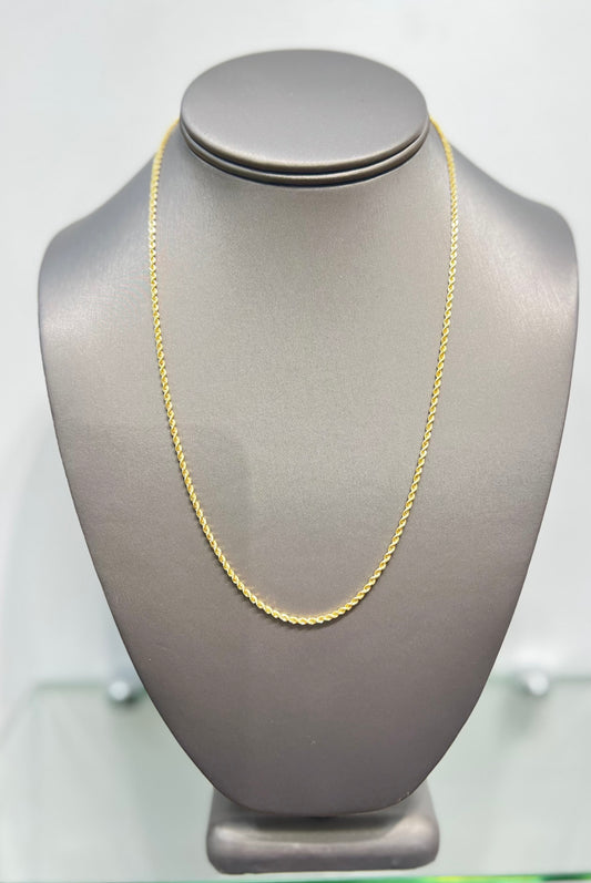 338-NEW 14k Gold Rope chain  (2.MM).W.G