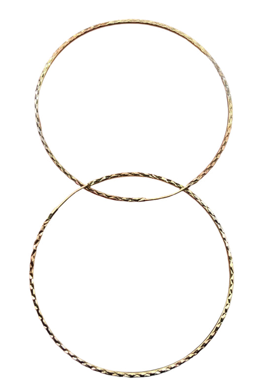 649- NEW 14K Big Thin Hoop Earrings