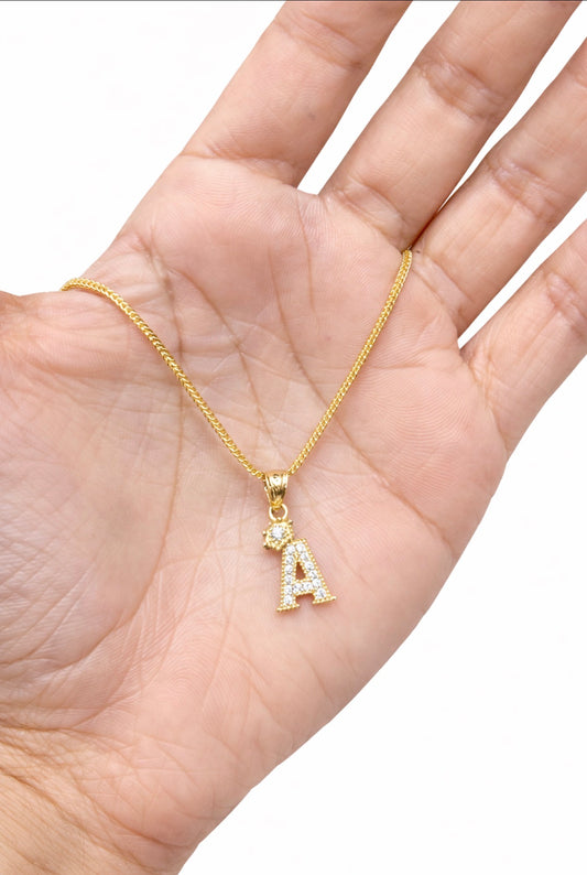 978- NEW 14K Small Letter A Pendant (W.G)