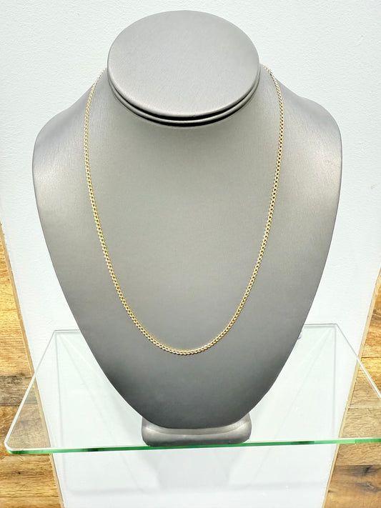 1009- 14K Hollow Cuban Link Chain(2mm) W.G