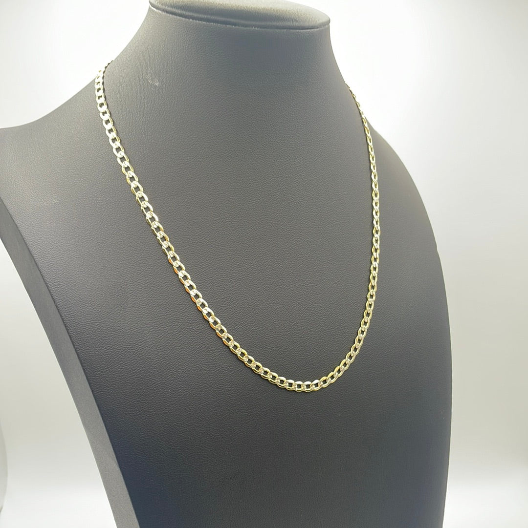 00110 - NEW 14k Hollow Gold, Cuban Link two-Tone (4.01) W.G