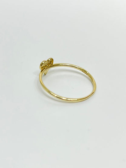 1472- NEW 14K Gold Thin Heart Ring W.G