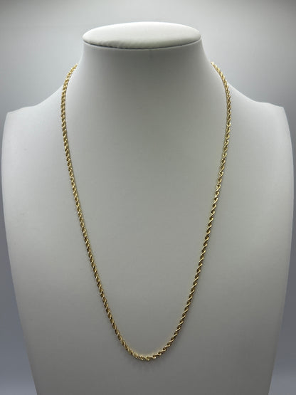 **879- NEW 14K Rope Chain Necklace (2.4mm) W.G