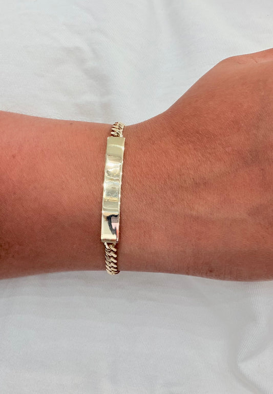1761- NEW 10K Hollow Cuban Curb ID Bracelet 7" (4.6mm) W.G