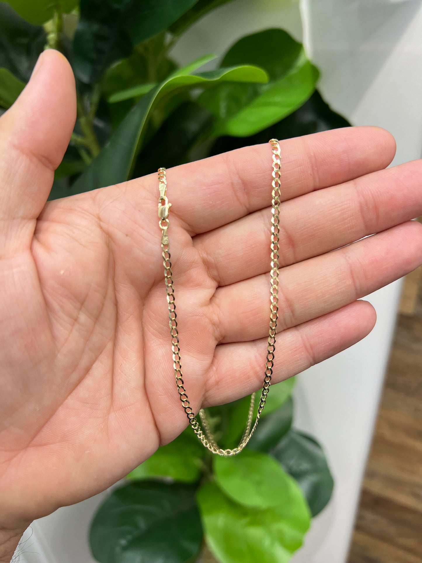 1631- NEW 10K Solid Cuban Curb Chain 18" (2.9mm) W.G