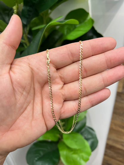 1631- NEW 10K Solid Cuban Curb Chain 18" (2.9mm) W.G