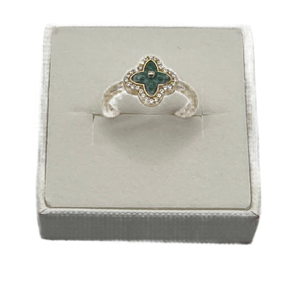 600- NEW 14K Green Van Clover Cz Ring