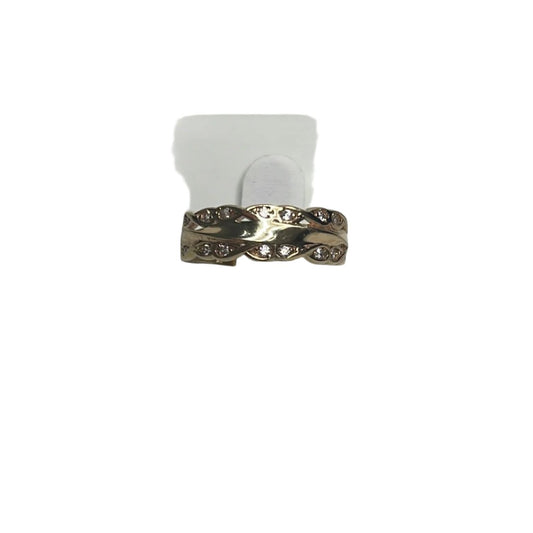 0085- 14K Band Ring With Small White Stones