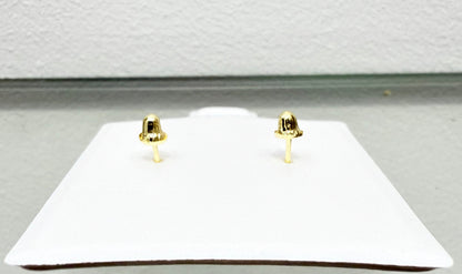 1141- NEW 14K Small Stitch Stud Earrings Lightweight W.G