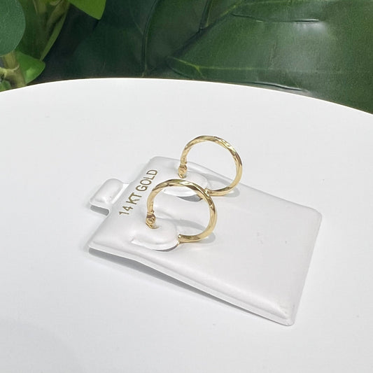 1344- NEW 14K Small Twisted Gold Hoops Earrings 15mm W.G