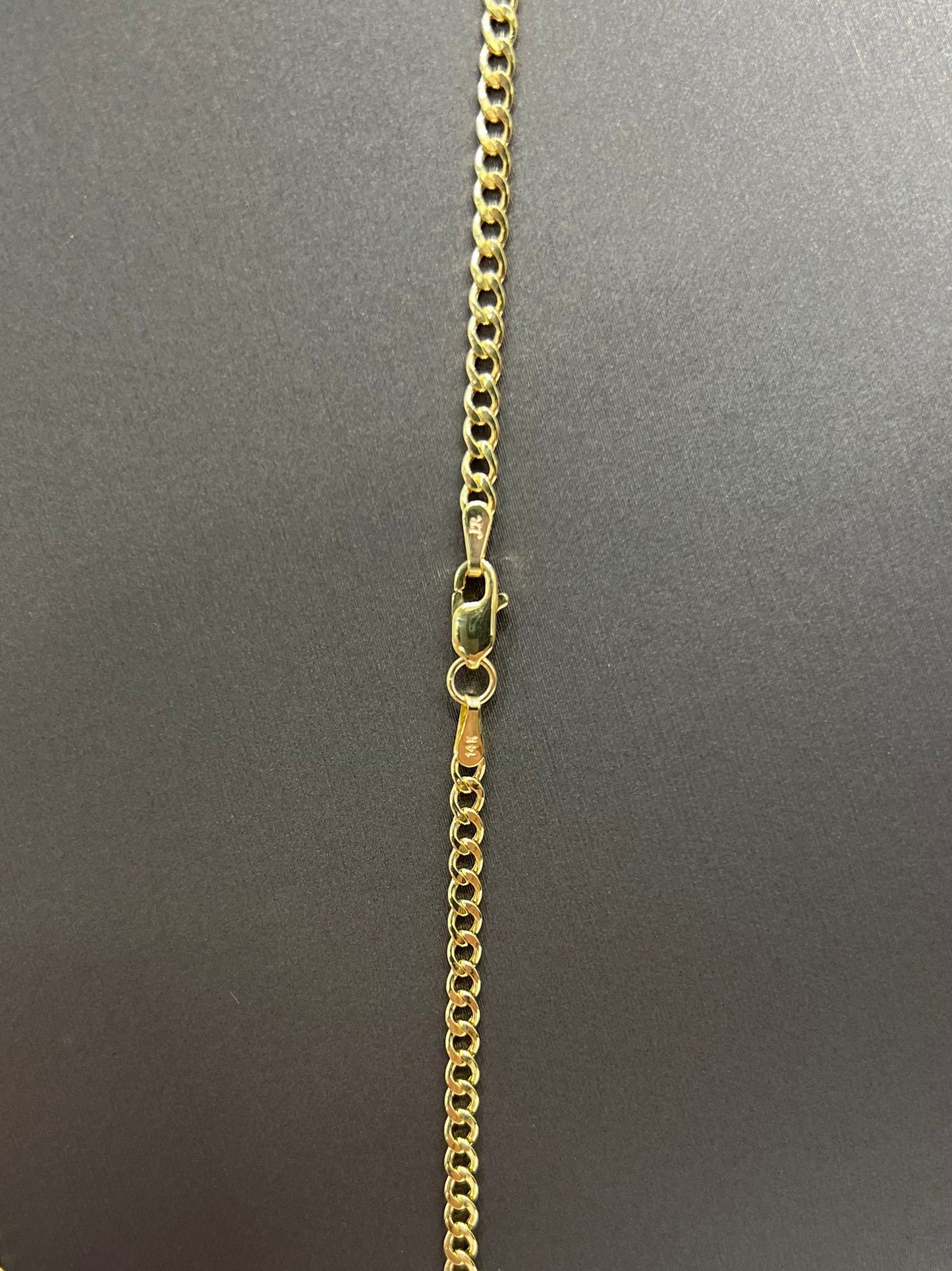 1469- NEW 14K Hollow Cuban Link Chain 18" (2.5mm) W.G