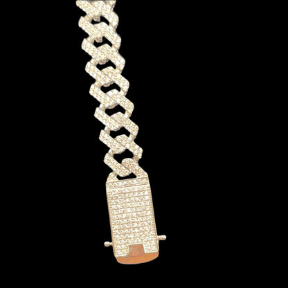 S577-.925 Miami Cuban Link Bracelet 8”