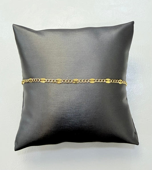 1815- NEW 14K Cuban Mirror Bracelet 7” (3.3mm)
